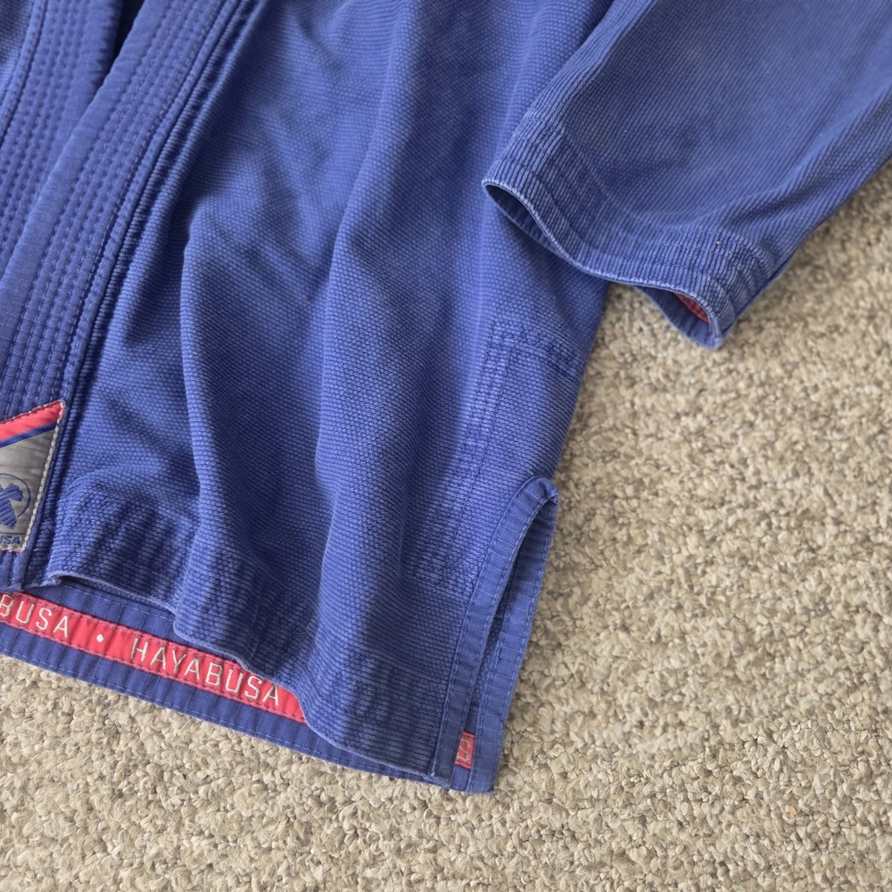Hayabusa Jiu Jitsu Gi Jacket Kimono Top Adult A3 Blue‎ 350GSM Pearl Weave Cotton - Picture 6 of 13